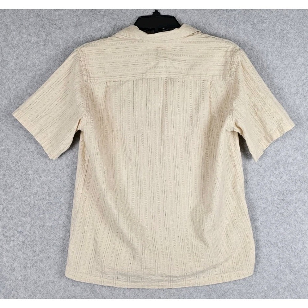 Portuguese Flannel Shirt Vilar Shirt Sand Dobby Camp Loop Collar Cotton Sz Small - Picture 2 of 11